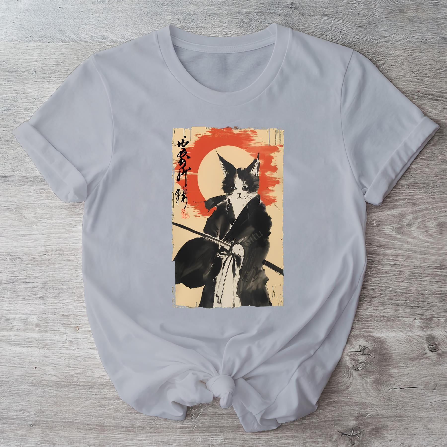 Samurai Cat Ukiyo-e Warrior Japanese Art Vintage Cat-TH43462 - Walmart.com