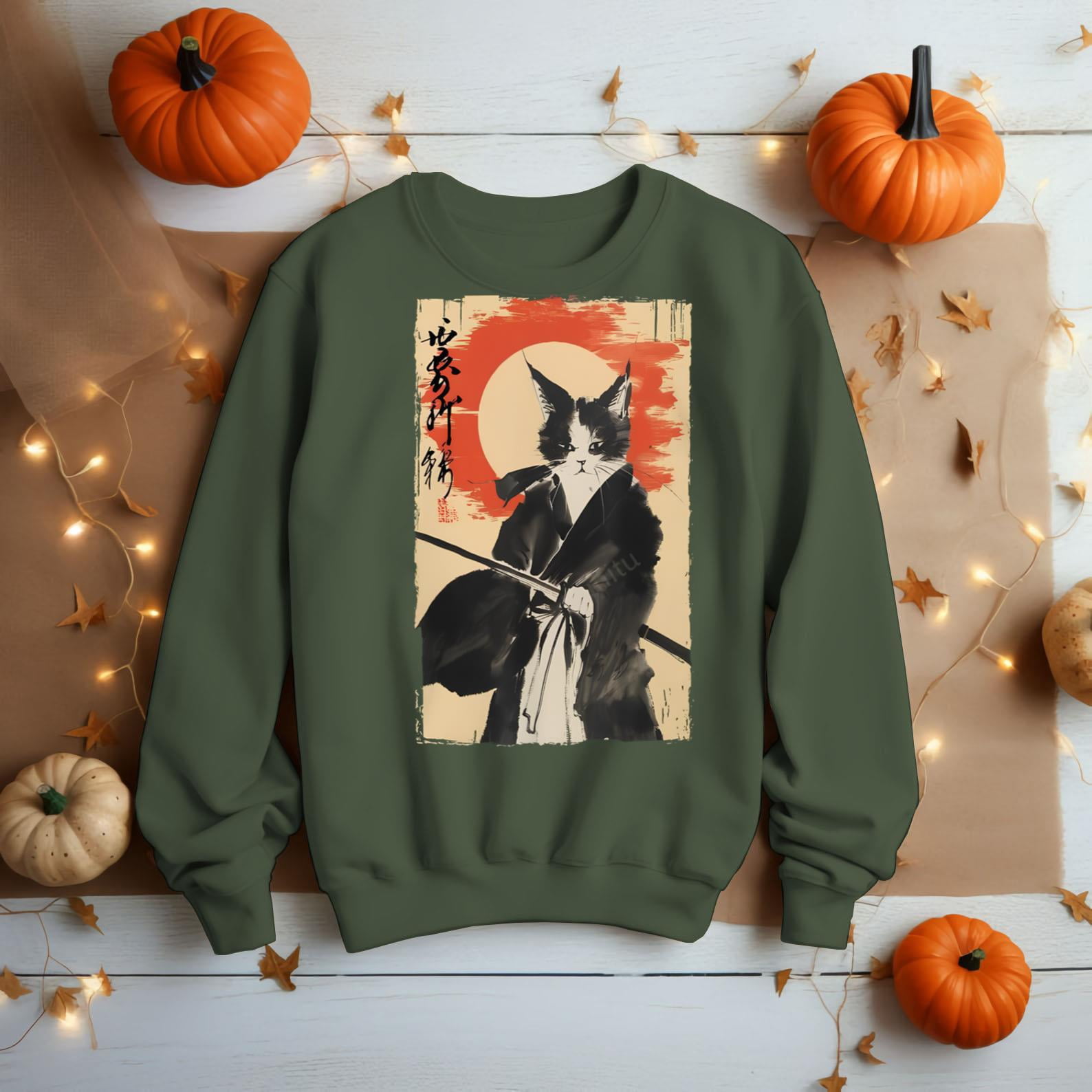 Samurai Cat Ukiyo-e Warrior Japanese Art Vintage Cat - Walmart.com