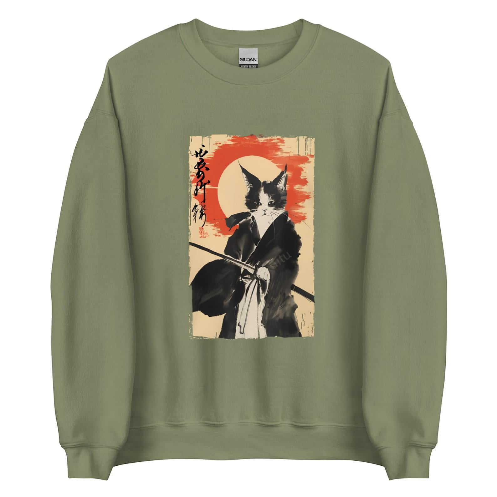 Samurai Cat Ukiyo-e Warrior Japanese Art Vintage Cat - Walmart.com