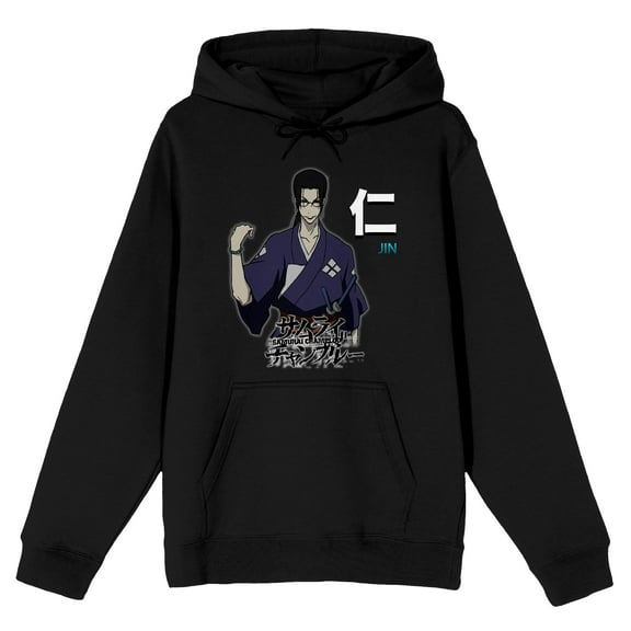 Samurai Champloo Jin Kanji Logo Men's Black Sweatshirt-XXL