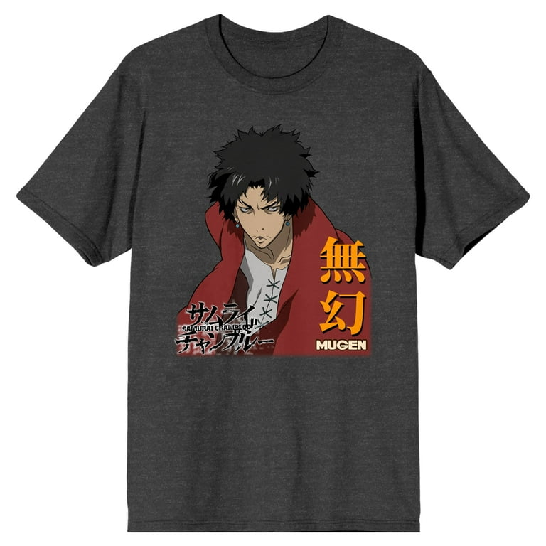 Samurai Champloo Mugen Kanji Logo Men's Charcoal Heather T-Shirt