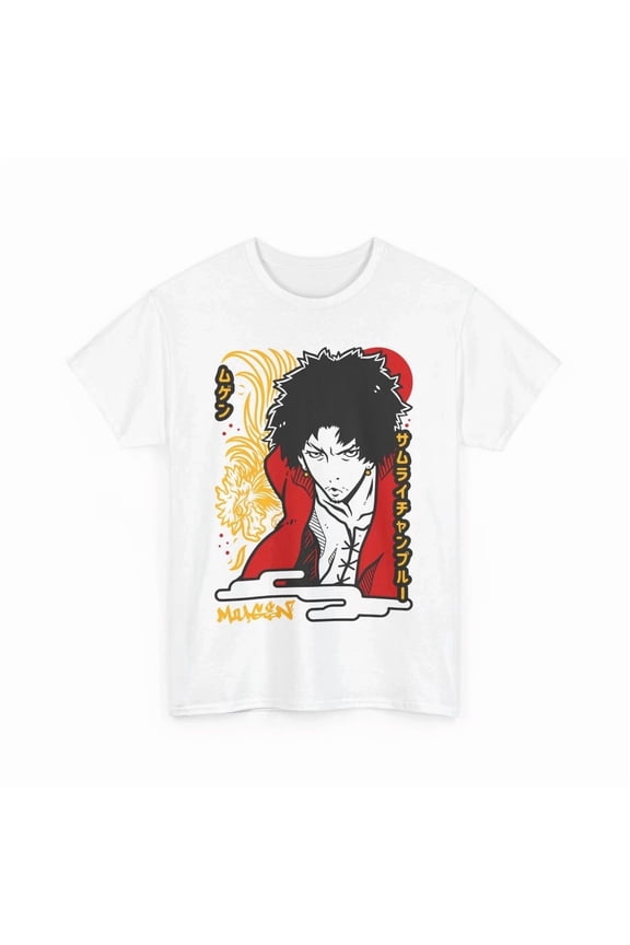 Samurai Champloo Mugen Tee, Anime Shirt, Japanese Kanji Top T-Shirt White