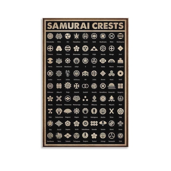 Samurai Crests Poster Canvas Wall Art Aesthetic Decorative Painting Living Room Restaurants, Pool Hallsstyle