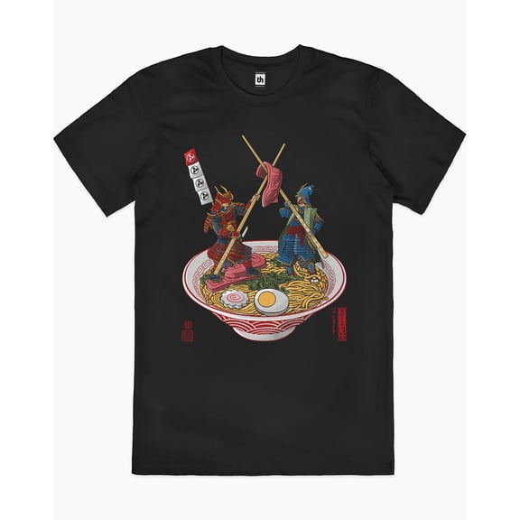 Samurai Duel over Ramen T-Shirt Australia Online colour_white