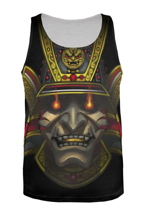 Samurai Face Mask All Over Adult Tank Top - Large