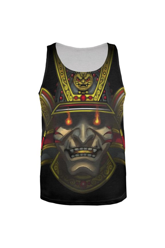 Samurai Face Mask All Over Adult Tank Top - Medium