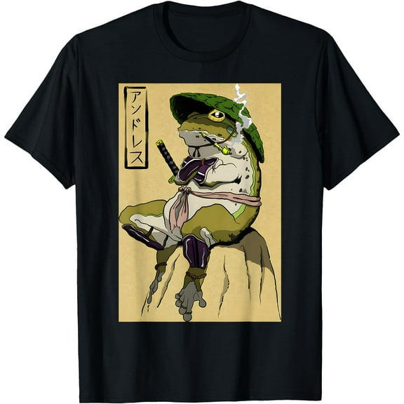 Samurai Frog Japanese Cottagecore Aesthetic 2000s Retro Toad Unisex T-Shirt for Men Women Kids