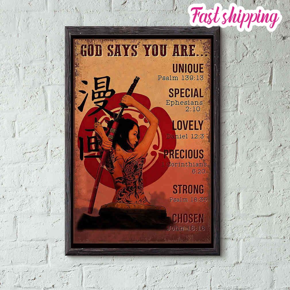Samurai Girl God Says You Are Unique Special Lovely Precious Chosen ...