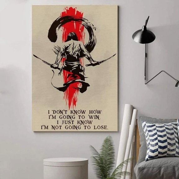 Samurai I'M Going To Win Great Satin Poster Wall Art Decor Poster Art Home Decor Office Wall Art