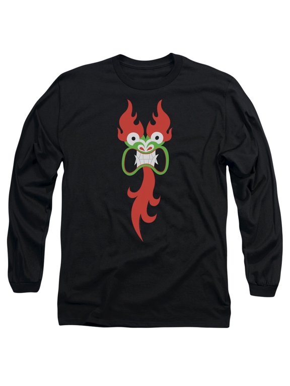 Samurai Jack Aku Face Long Sleeve Adult 18/1 T-Shirt Black
