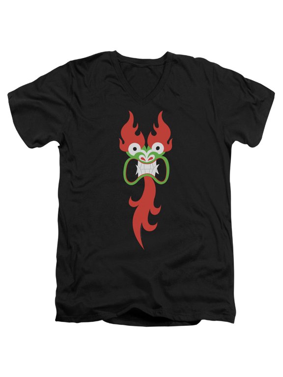 Samurai Jack Aku Face S/S Adult V-Neck 30/1 T-Shirt Black
