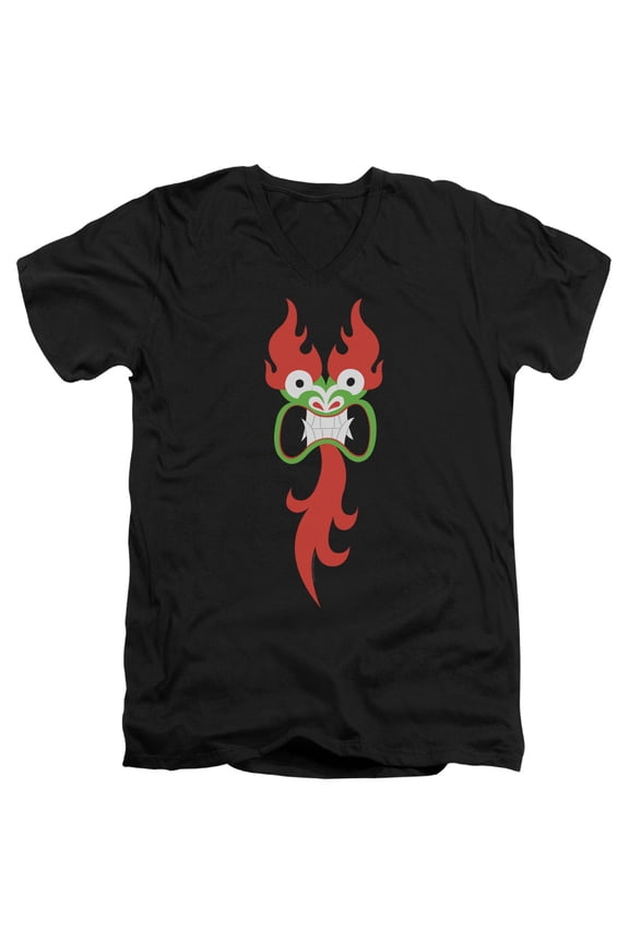 Samurai Jack - Aku Face - Slim Fit V Neck Shirt - Medium