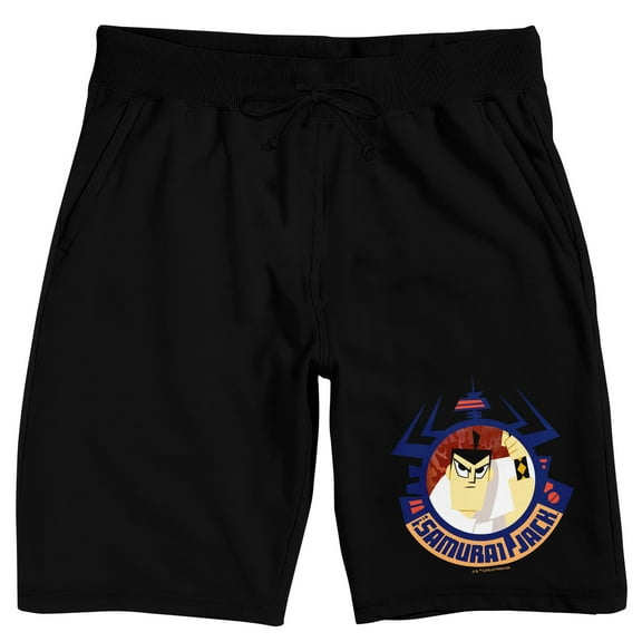 Samurai Jack Character Circle Men's Black Sleep Pajama Shorts-Small
