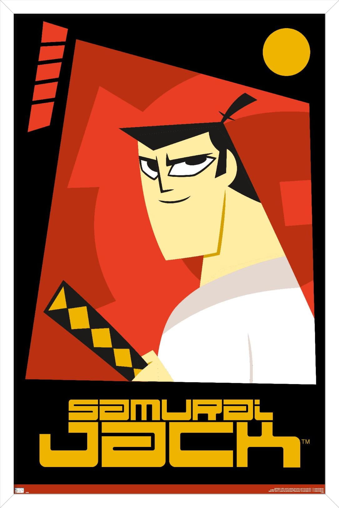 Samurai Jack - Red Wall Poster, 22.375" x 34", Framed