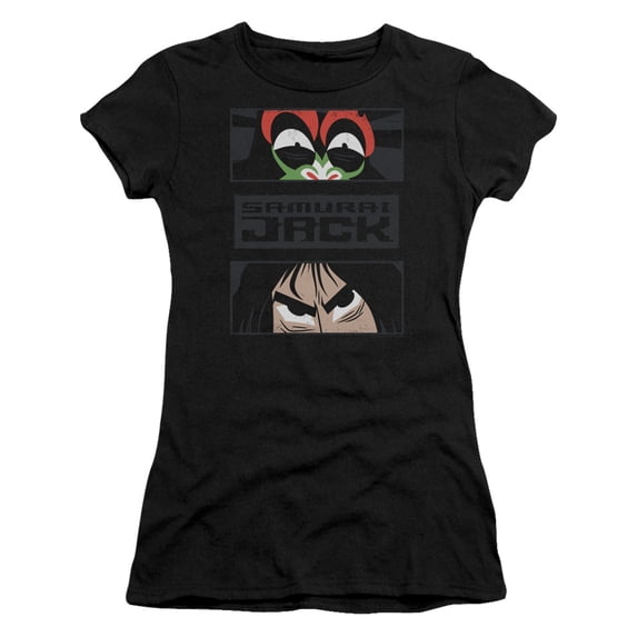 Samurai Jack Stare Down S/S Junior Women's T-Shirt Sheer Black