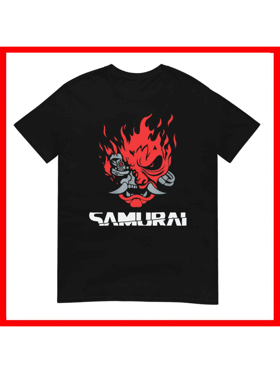 Samurai Japanese Demon Mask Cyberpunk Streetwear Unisex T-Shirt Size S-5XL