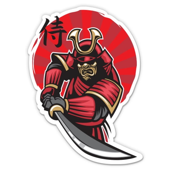 Samurai Japanese Warrior - 12" Vinyl Sticker Waterproof Decal