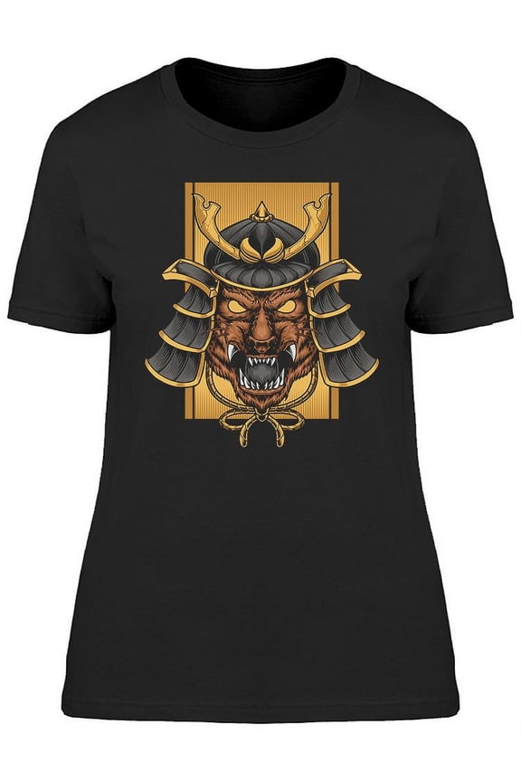 Samurai Lion Head Design T-Shirt Women -Image by Shutterstock, Female Large