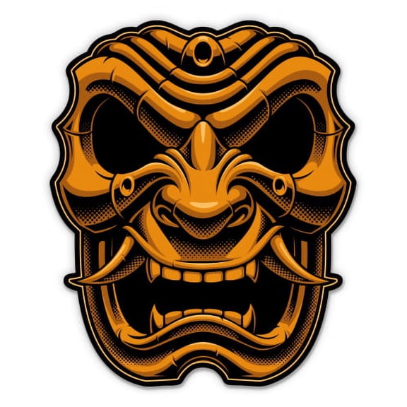 Samurai Mask - 12" Vinyl Sticker Waterproof Decal