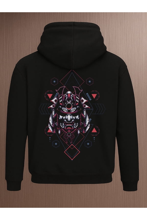 Samurai Mask Hoodie hoodies & sweatshirt Veteran men's hooded sweatshirt black Casual Solid Basic Hooded Sweatshirt Streetwear For Winter Fall, As Gifts graphic army Trendy Unisex hoodie