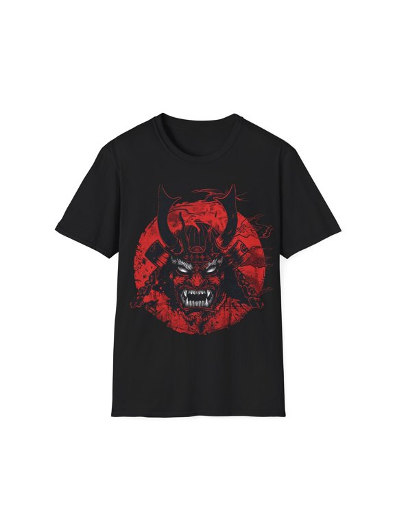Samurai Mask T-Shirt, Samurai Shirt, Oni Warrior T-Shirt, Unisex Softstyle