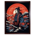 thumbnail image 1 of Samurai Master in Winter Sunset Landscape Rockabilly Americana 50s Art Print Framed Poster Wall Decor 12x16 inch, 1 of 5