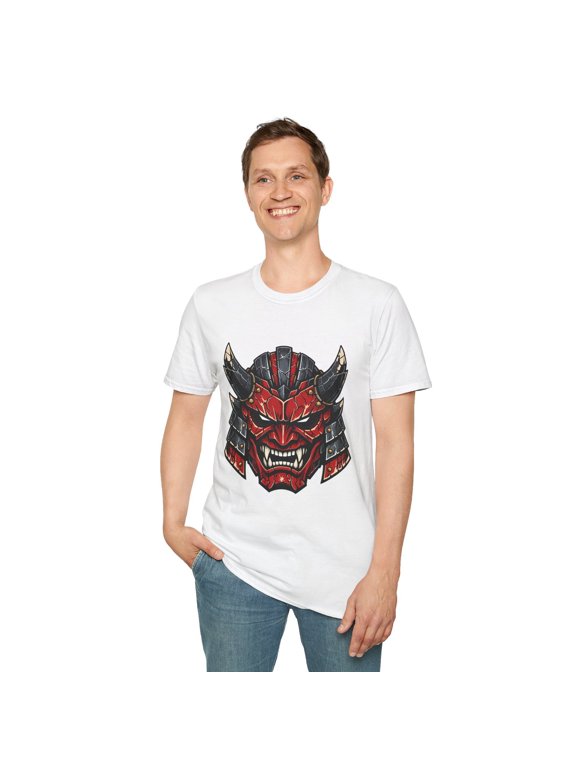 Samurai Oni Mask Japanese Demon Warrior Helmet Gothic Unisex Softstyle T-Shirt