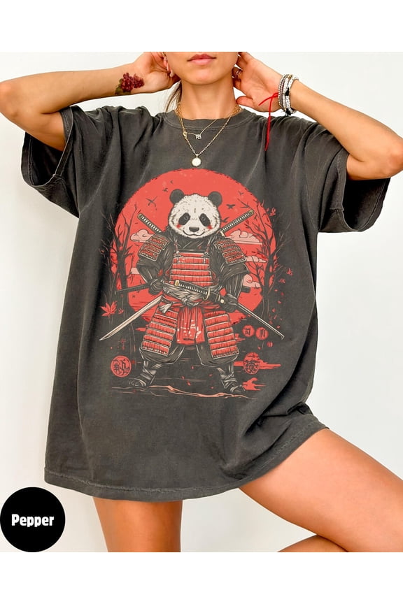 Samurai Panda Japanese Warrior Design T-Shirt