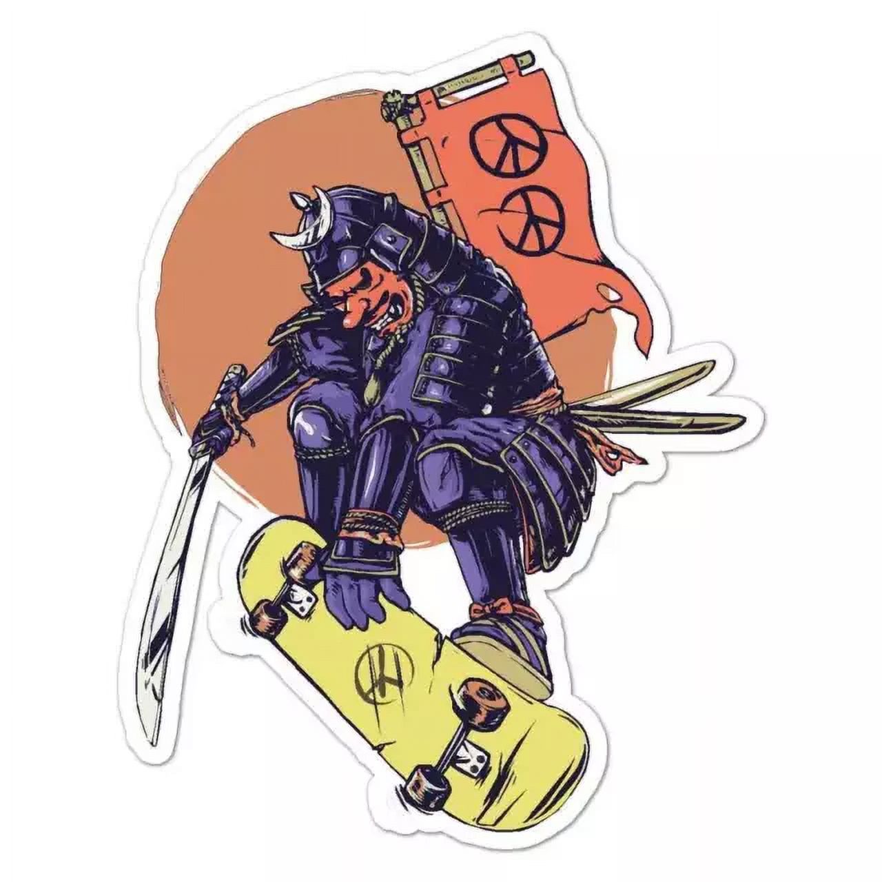 Samuri Pc Sticker Samurai Peace Skateboard Sticker Indoor Outdoor Phone Decal Water ...