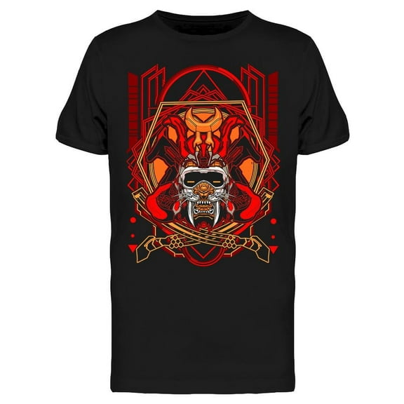 Samurai Saber Tooth Tiger Art T-Shirt Men -Image by Shutterstock, Male 3X-Large
