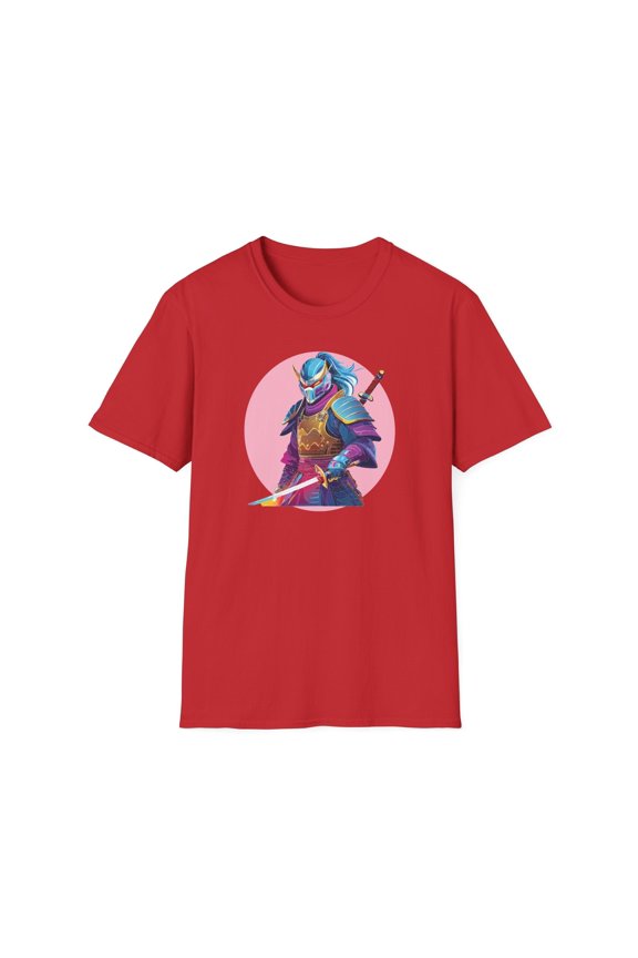 Samurai Themed Unisex Softstyle Tee Shirt Gildan 64000 100 Percent Ring Spun Cotton