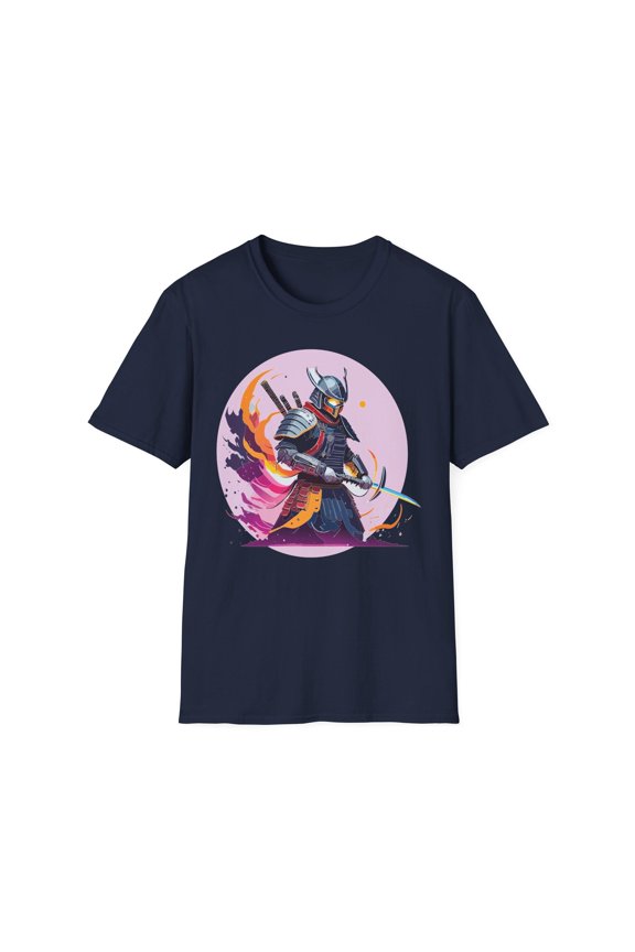 Samurai Shirt Unisex Short Sleeve Tee With Samurai Print Softstyle Gildan 64000 Ring Spun Cotton