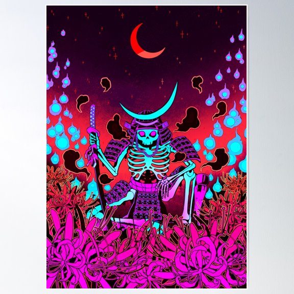 Samurai Spirit Poster Wall Art, Modern Wall Decor For Living Room Bedroom, 12x18 UNFRAMED