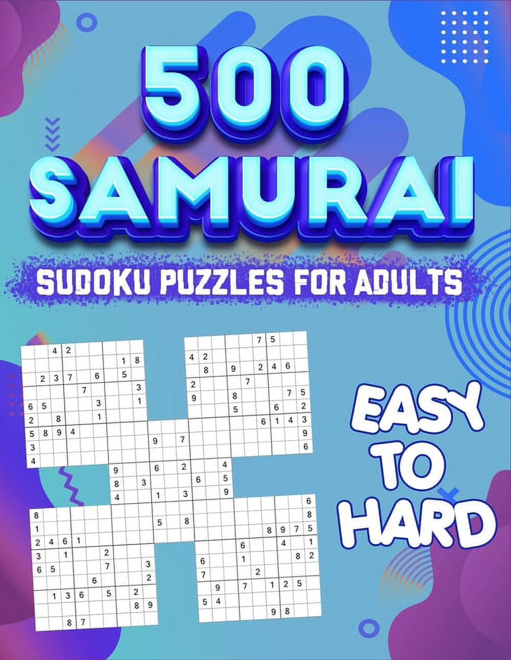 ELMSLEIGH DESIGNS Samurai Sudoku Puzzle Book for Adults: 500 Sudoku Puzzles - Difficulty is Easy to Hard, (Paperback)