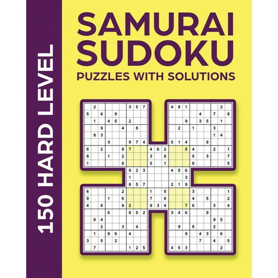 Samurai Sudoku with Solutions: Samurai Sudoku Puzzles with Solutions: 150 Hard Level (Paperback)