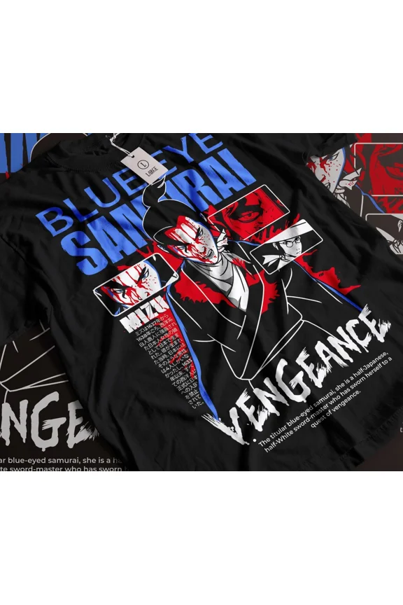 Samurai T-shirt Japanese Warrior With Swords Katana Kenjutsu Horror Shirt