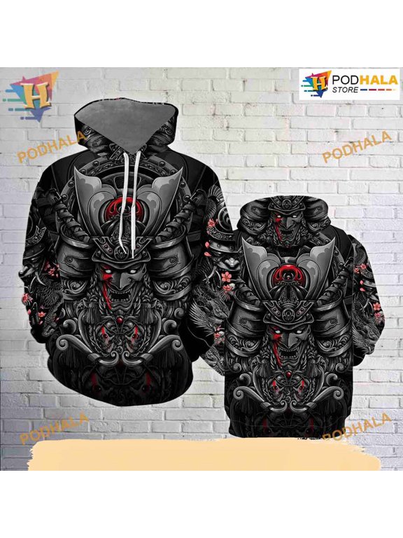 Samurai Tattoo All Over Printed 3D Hoodie T-Shirt Adul