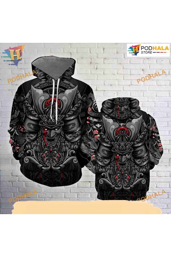 Samurai Tattoo All Over Printed 3D Hoodie T-Shirt Adul