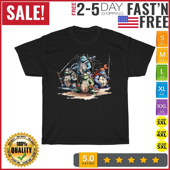 Samurai Turtles Vintage T Shirt Men Fashion 2023 Women T Shirt Short Sleeve NEW