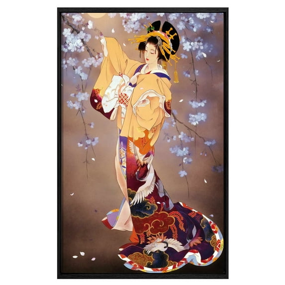 Samurai Wall Art Bushido Canvas Art Framed Asian Painting For Bedroom Livingroom Office