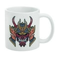 thumbnail image 1 of Samurai Warrior Japanese Demon Oni Mask White Mug, 1 of 4
