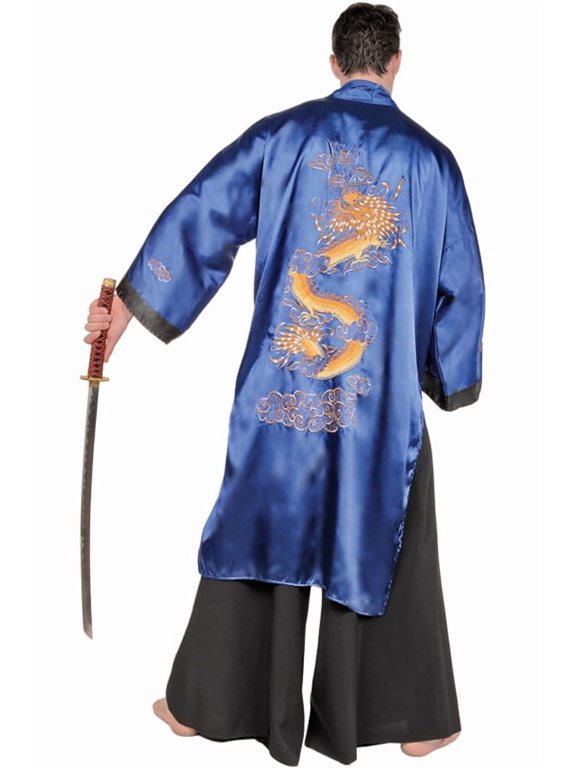 Samurai Warrior Male Plus Size Costume (Blue)