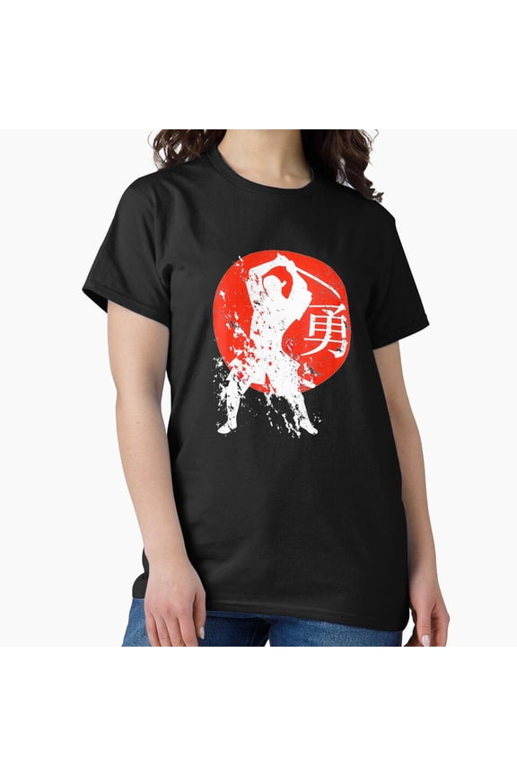Samurai Warrior Rising Sun Attacks with Katana Sword Unisex T-Shirt, up to size 5XL