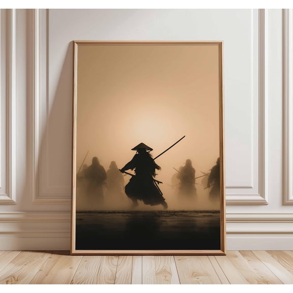 Samurai Warrior Silhouette Zen Art Poster Unframed Paper Print