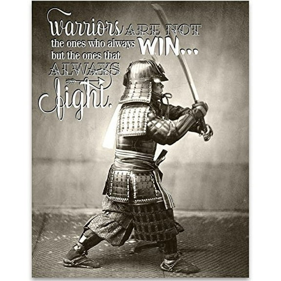 Samurai Warrior With Sword - Fight Like A Warrior - 11x14 Unframed Art Print - Great Dojo Decor or Gift to People Who are Fascinated by Japanese History
