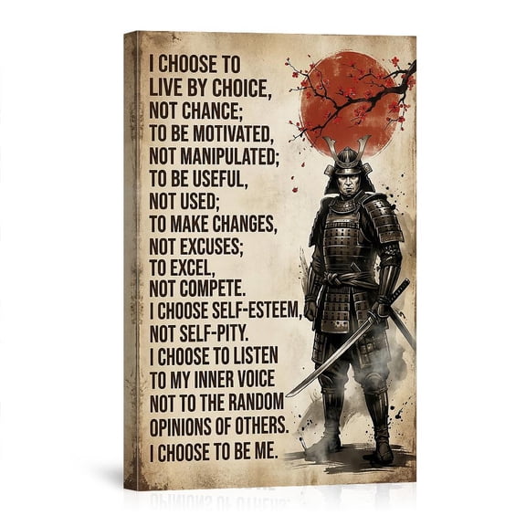 Samurai Warrior Wall Art Poster Vintage Style Wall Decor Physical Poster, Poster Only