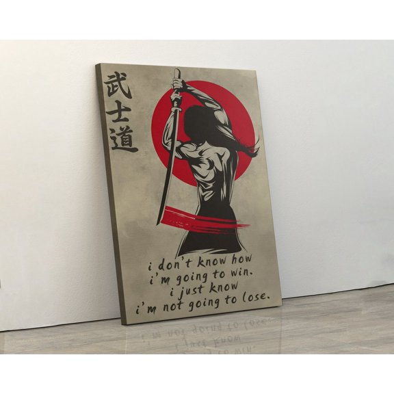 Samurai Winning Mindset Motivation Quote Wall Art Decor Unframed Paper Print