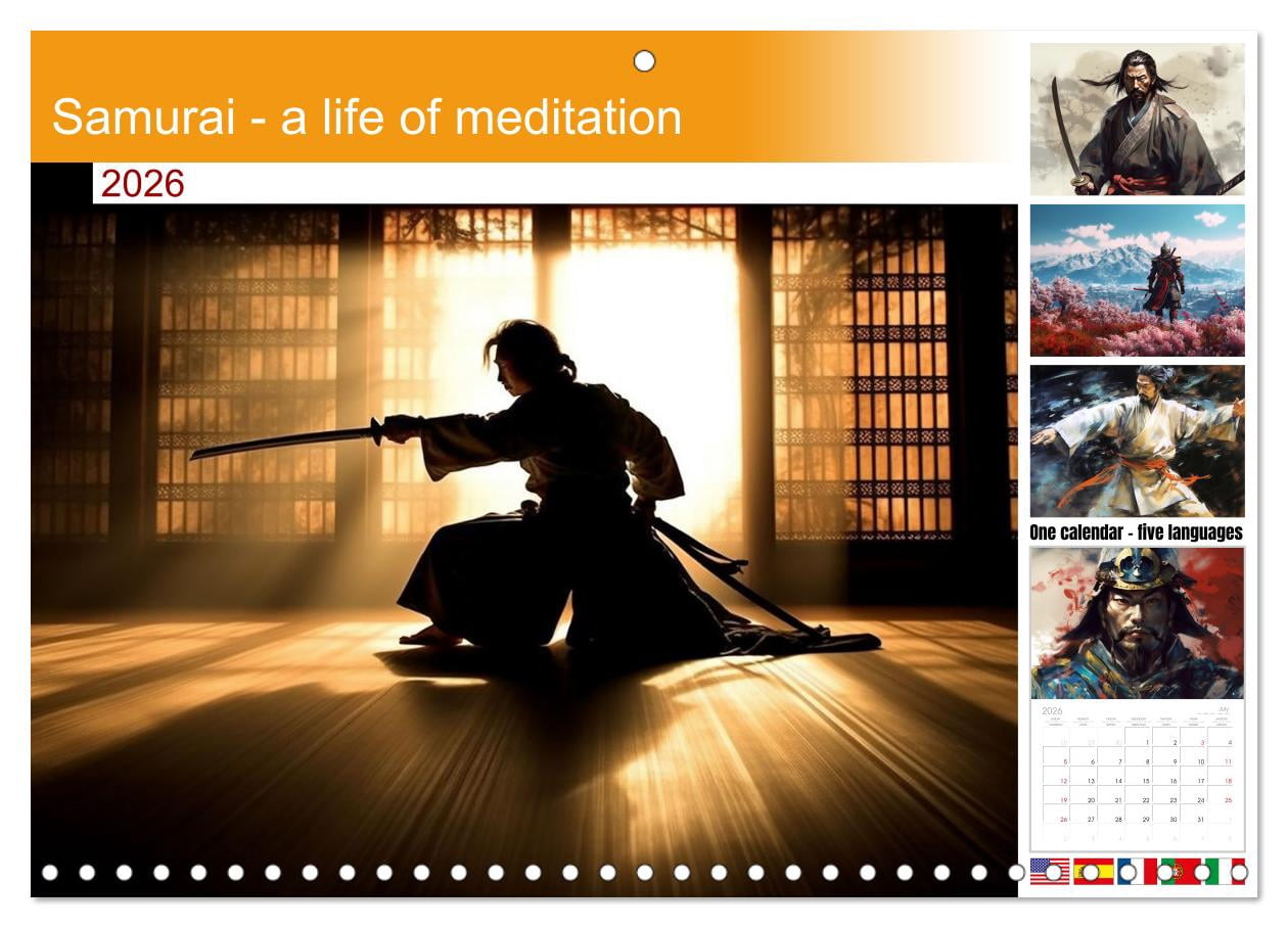 Samurai - a life of meditation (Monthly Wall Calendar 2026 11.7 x 16.5 ...