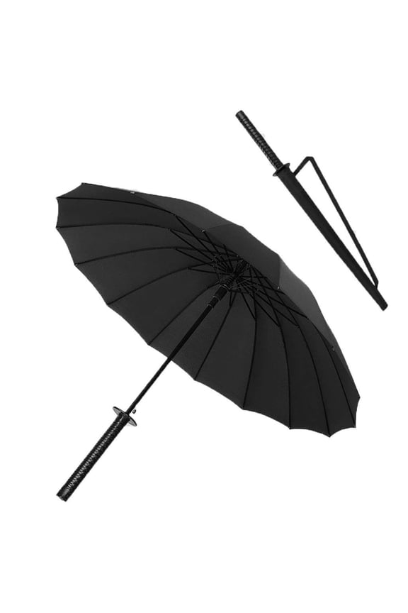 Samurai umbrellas, waterproof and windproof, skeleton, 24 bones, large black umbrellas