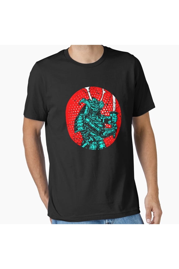 Samurai with Sword Traditional Japanese Martial Arts Graphic Unisex T-Shirt, up to size 5XL